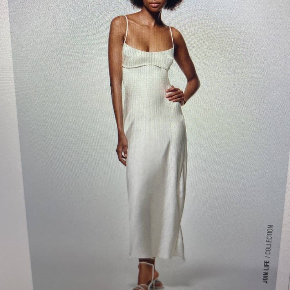 Zara Satin Effect Cut Out Dress
